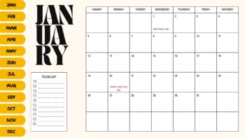 Monthly Calendar