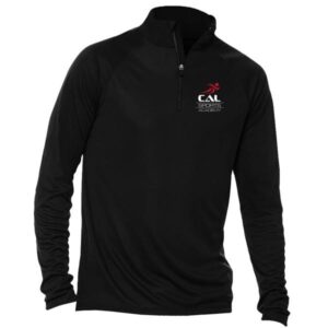 Black Long Sleeve Quarter Zip Pullover with CAL Sports Logo
