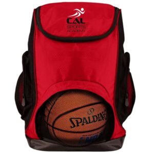 red ball bag with black trip and CAL Sports Logo