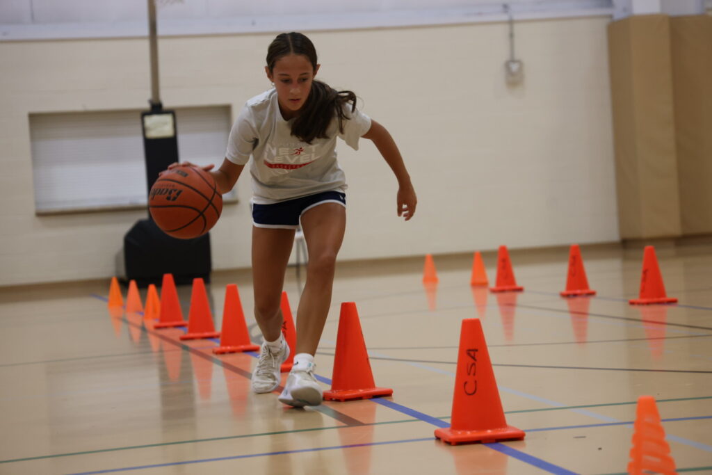 Female basketball player Training